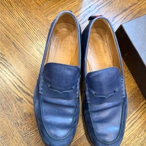 Gucci Men's Navy Slip-On Loafers